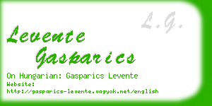 levente gasparics business card